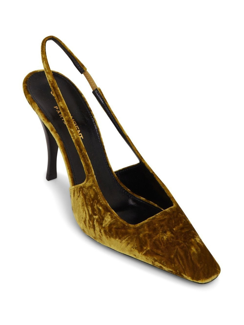 SAINT LAURENT blade slingback pumps in velvet outlook