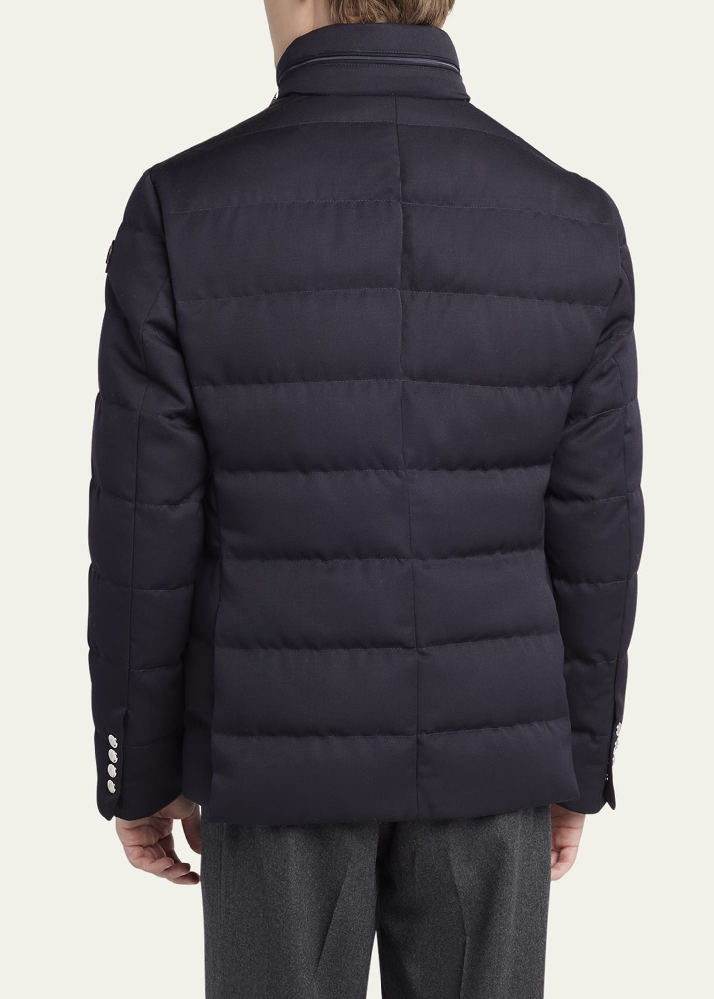 Men's Bess Quilted Wool Blazer with Hood - 3