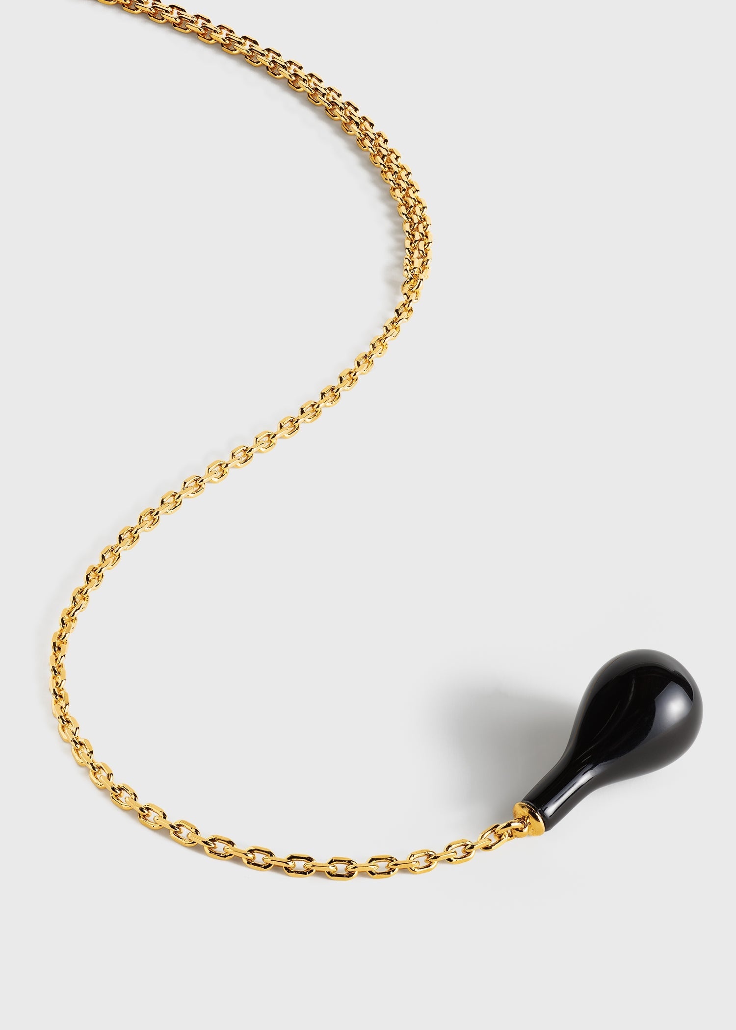 Onyx drop necklace black/gold - 5
