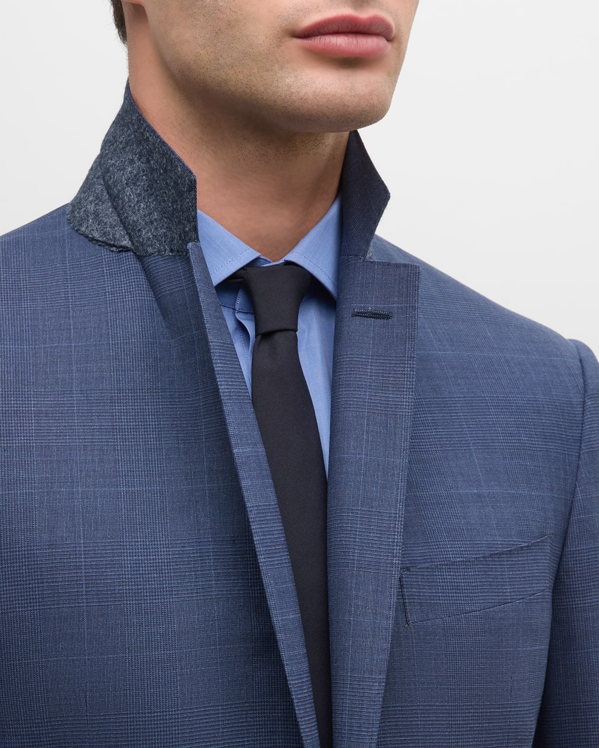Men's Plaid Super 130s Wool Suit - 8