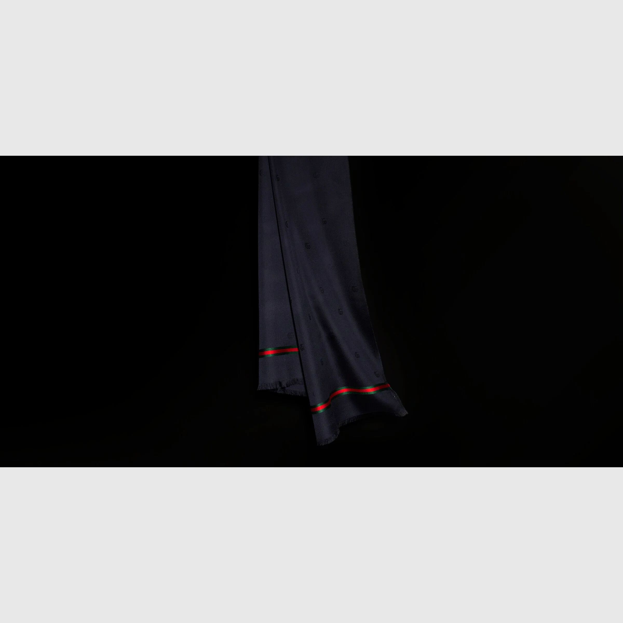 Double G silk cotton jacquard stole - 1
