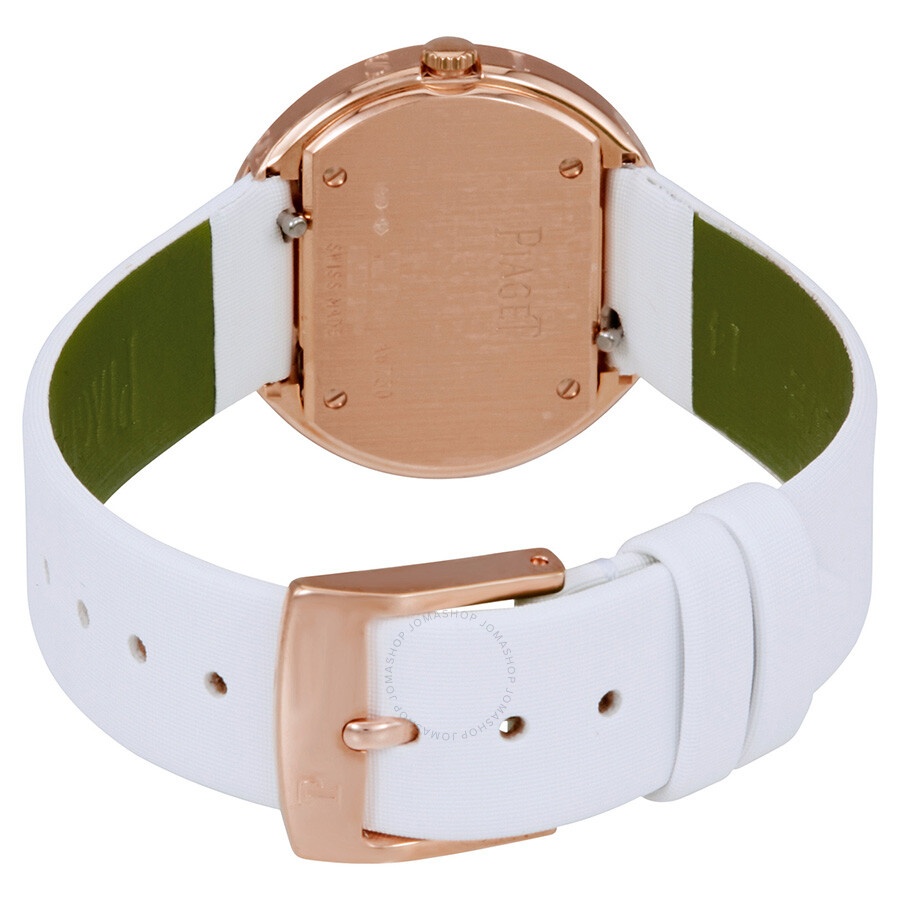Piaget Possession Diamond Pave 18kt Rose Gold White Satin Men's Watch GOA37189 - 3