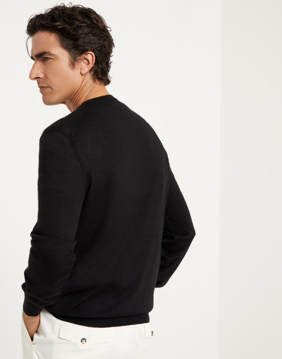 Brunello Cucinelli Lightweight cashmere and silk crew-neck sweater outlook