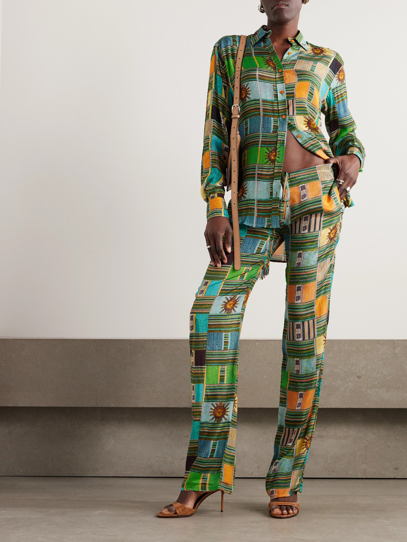 SIEDRÉS Tara Printed Cotton-blend Straight-leg Pants outlook