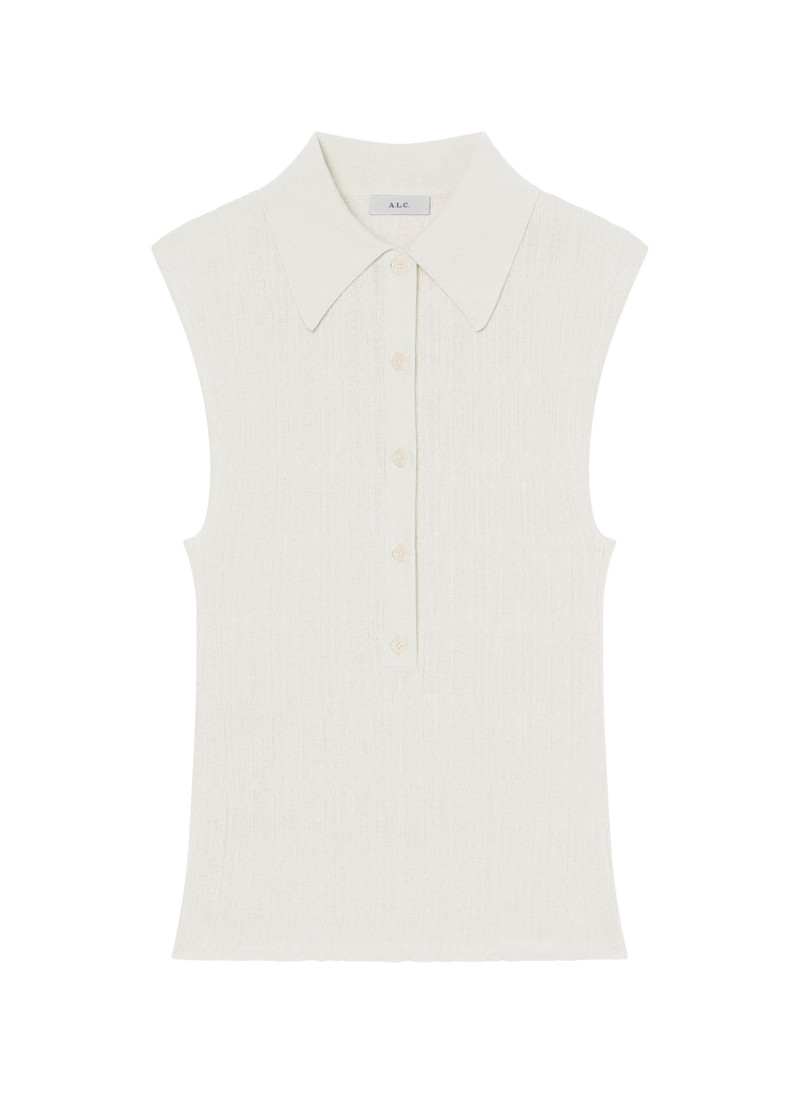 Ollie Fine Cotton Knit Polo Top 1