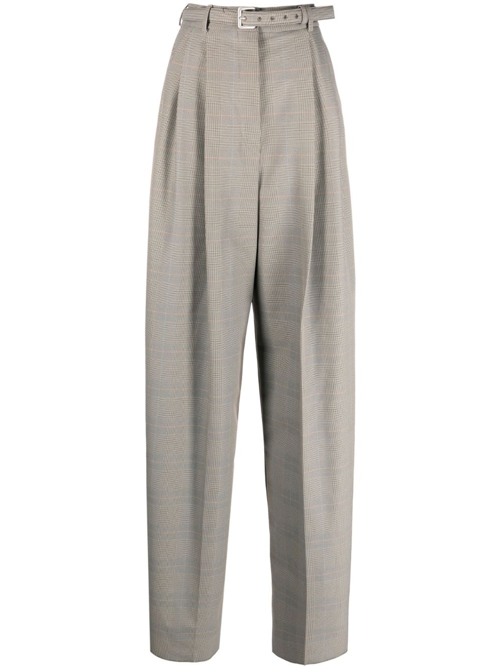 Glen plaid wide-leg trousers - 1