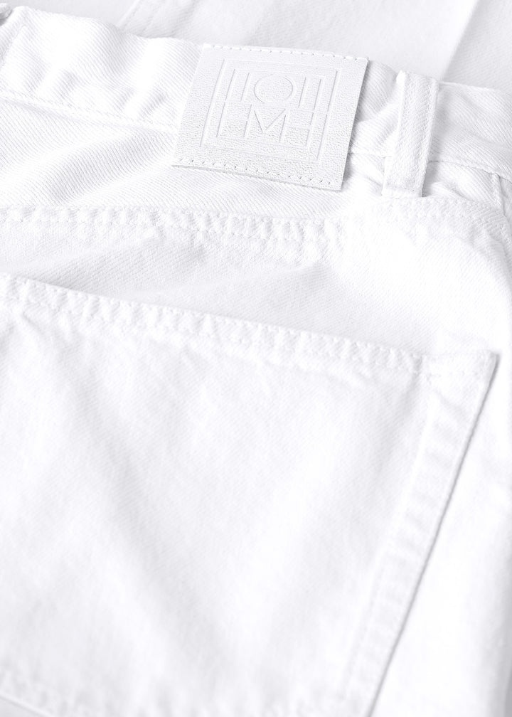Tapered leg denim coated white - 5