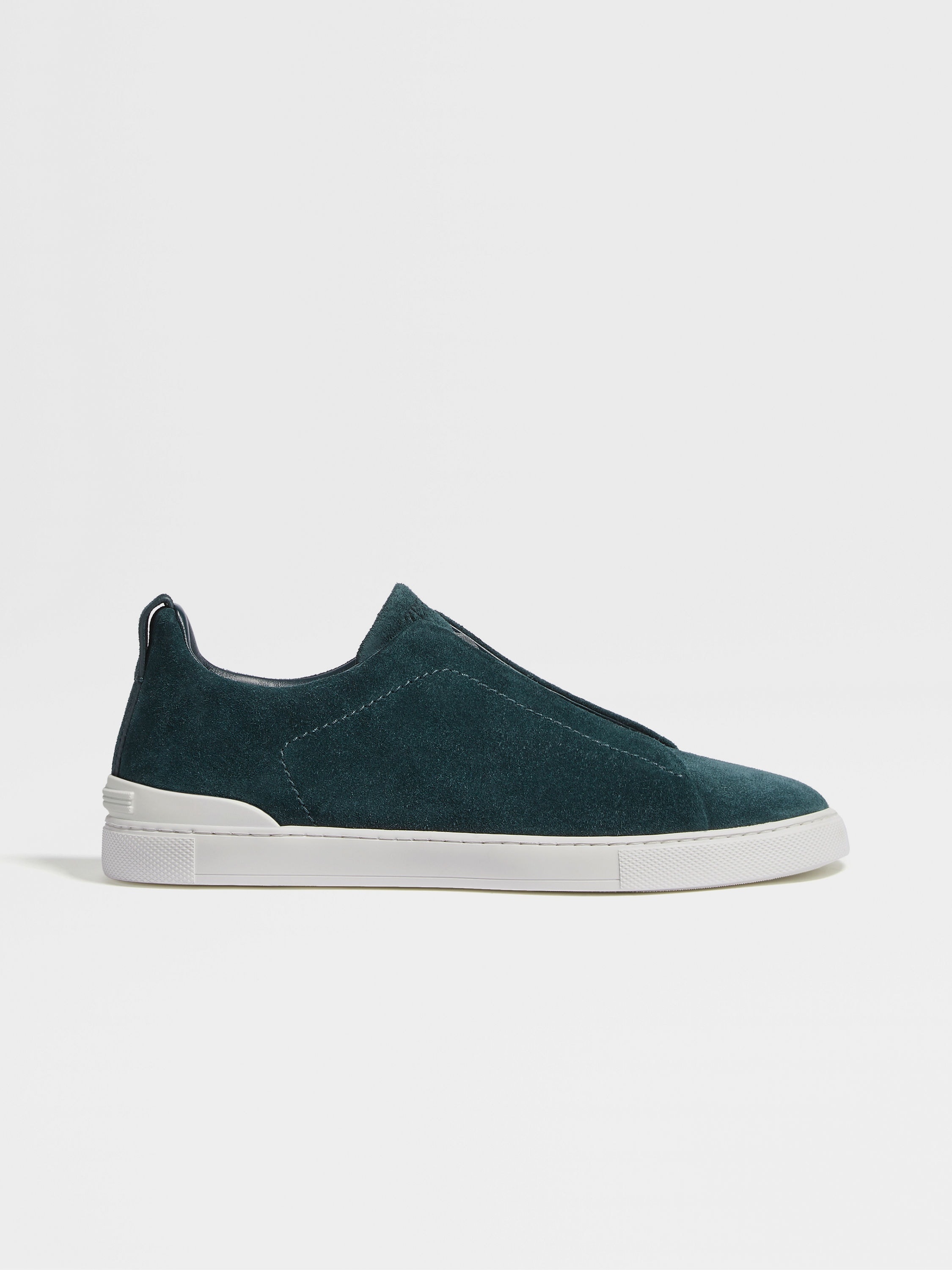 DARK GREEN SUEDE TRIPLE STITCH™ SNEAKERS - 4
