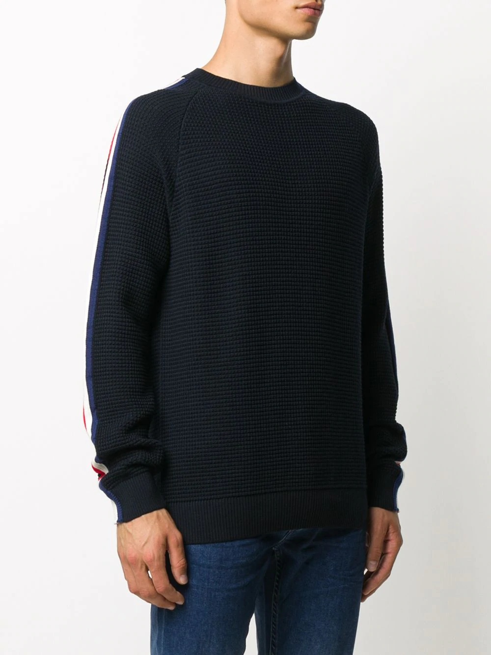 side-stripe logo-patch jumper - 3