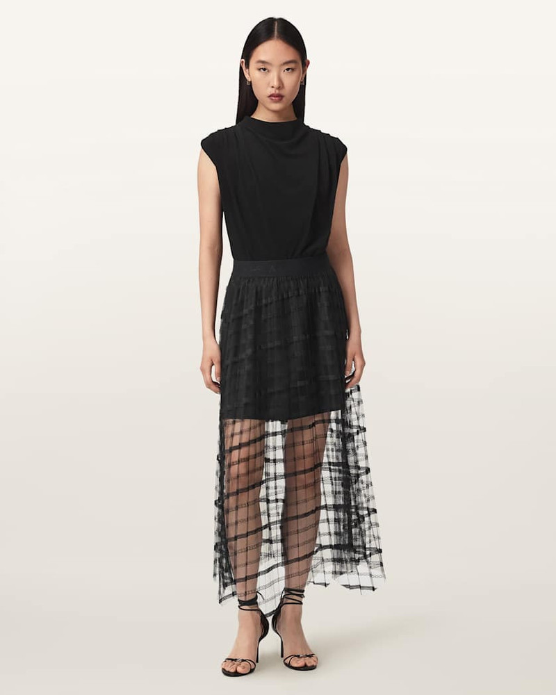 CELIA SHEER OVERLAY MIDI SKIRT 5