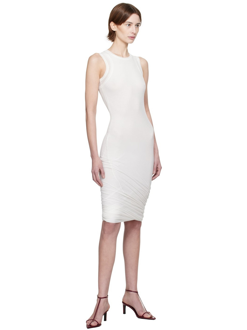 Jil Sander White Sleeveless Twisted Midi Dress outlook