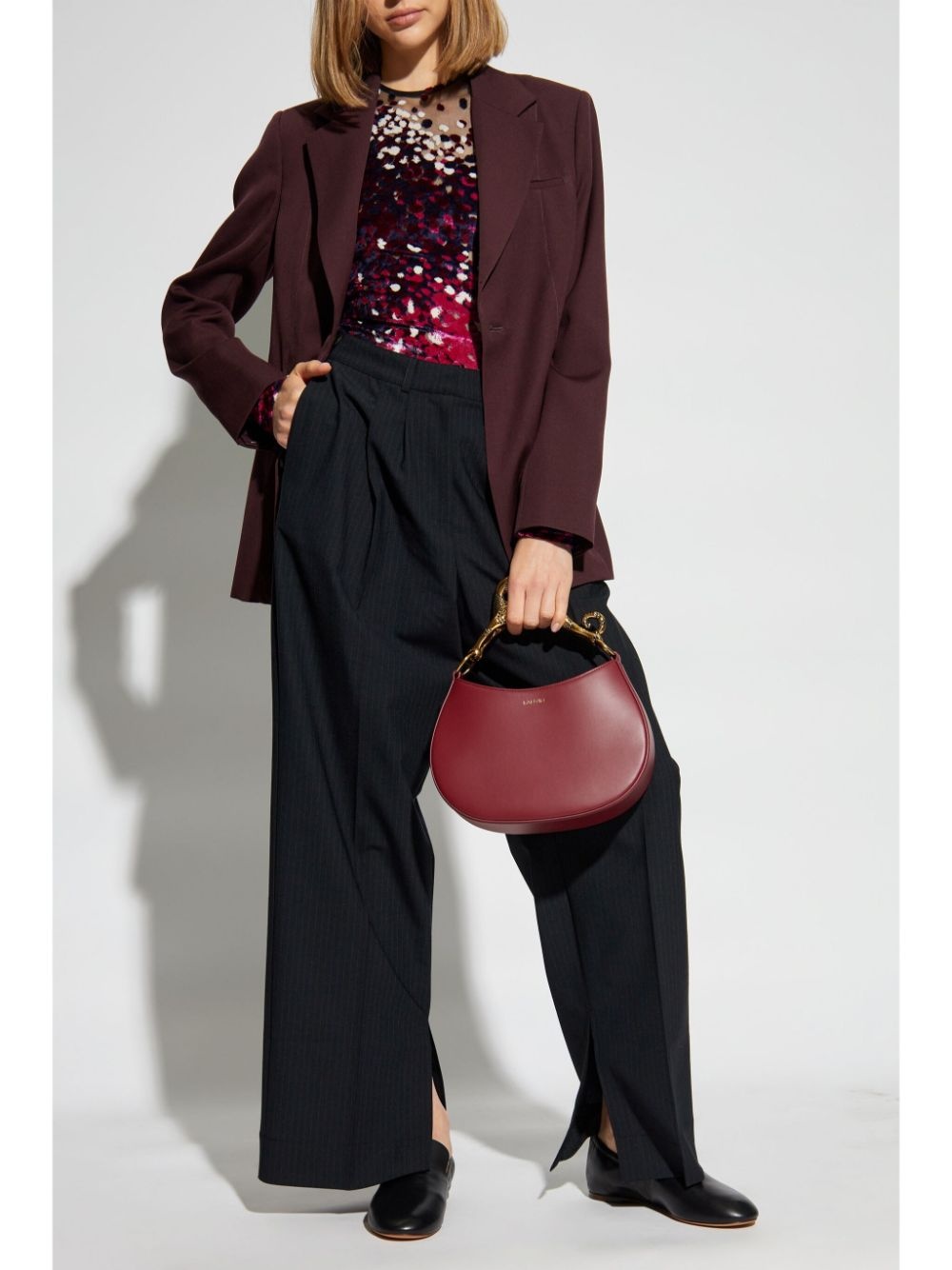 semi-sheer long-sleeve top - 2