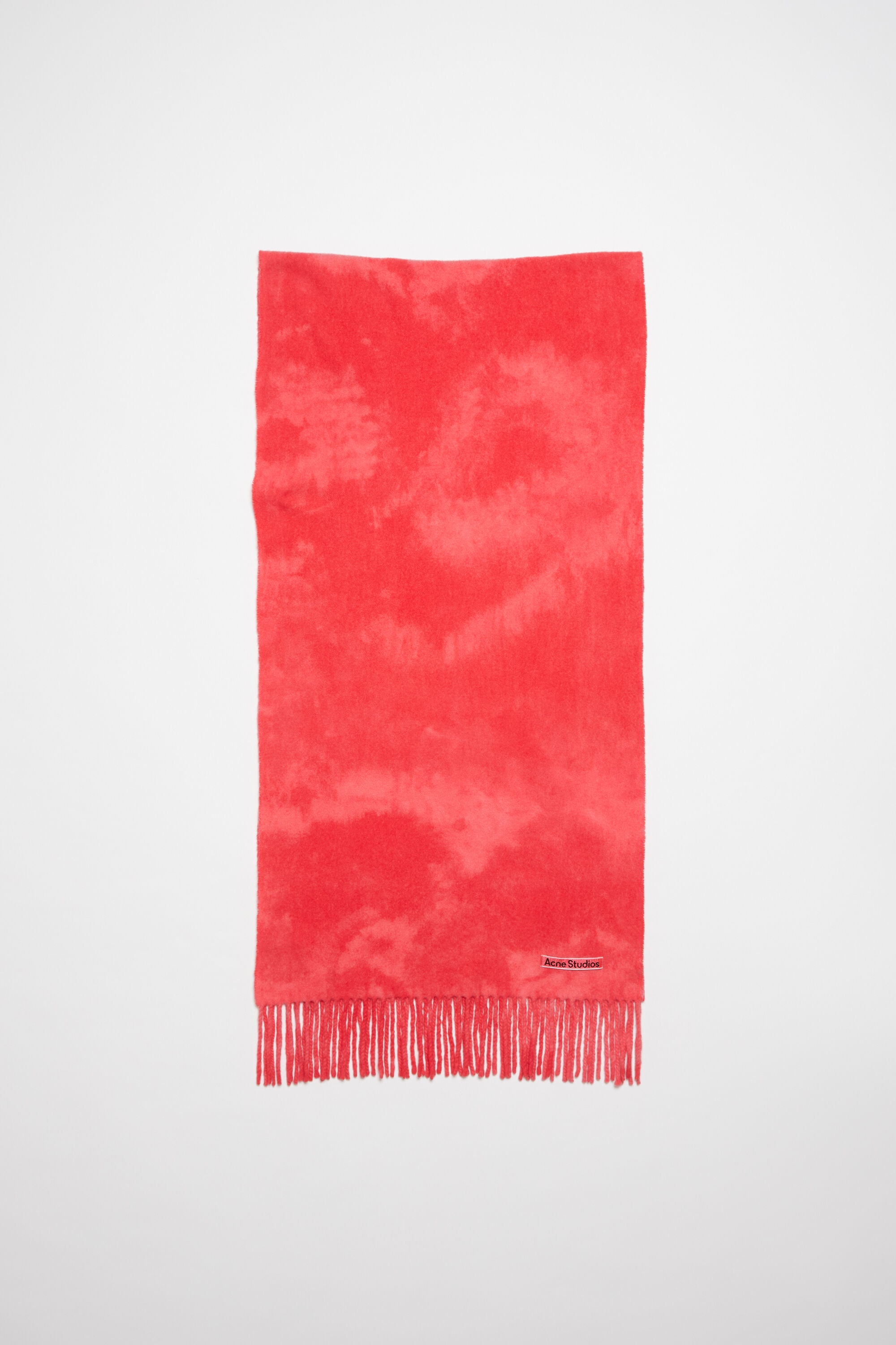 Tie-dye wool scarf - Narrow - Bright pink - 1