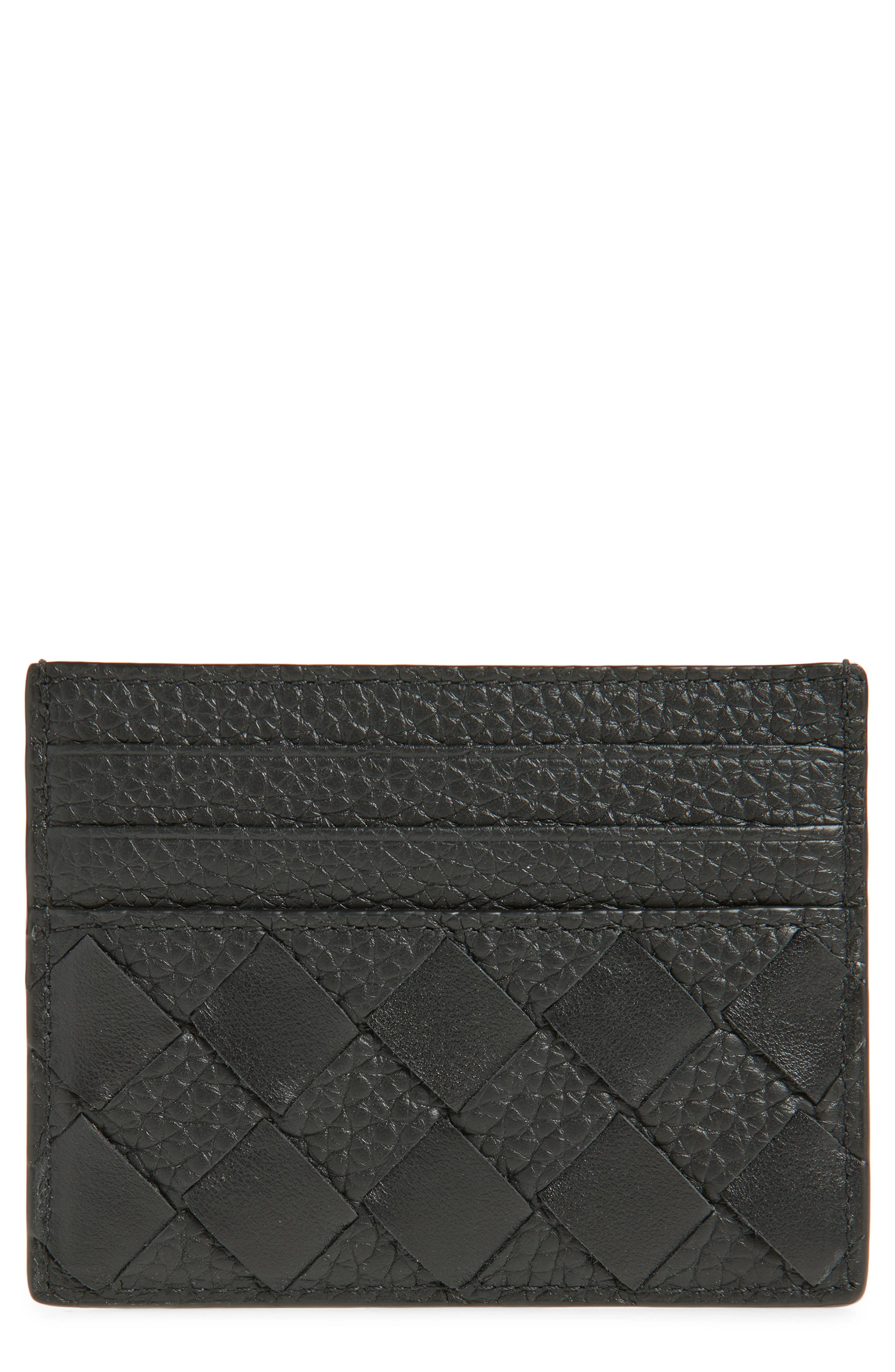 Bottega Veneta Intrecciato Leather Card Case in Black at Nordstrom - 1