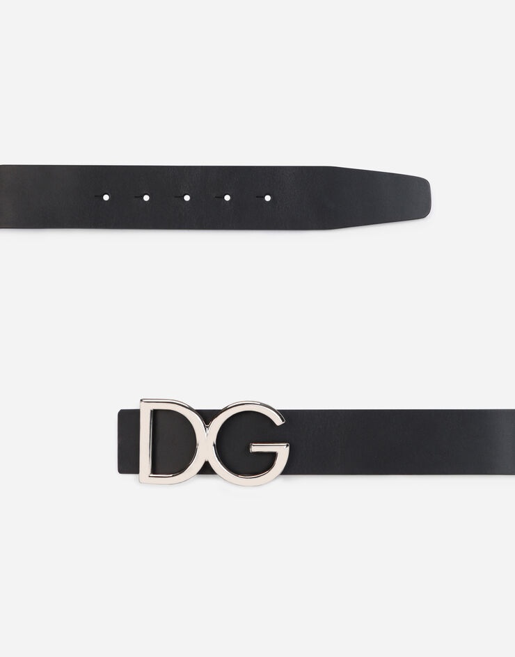 Leather belt with DG logo - 2