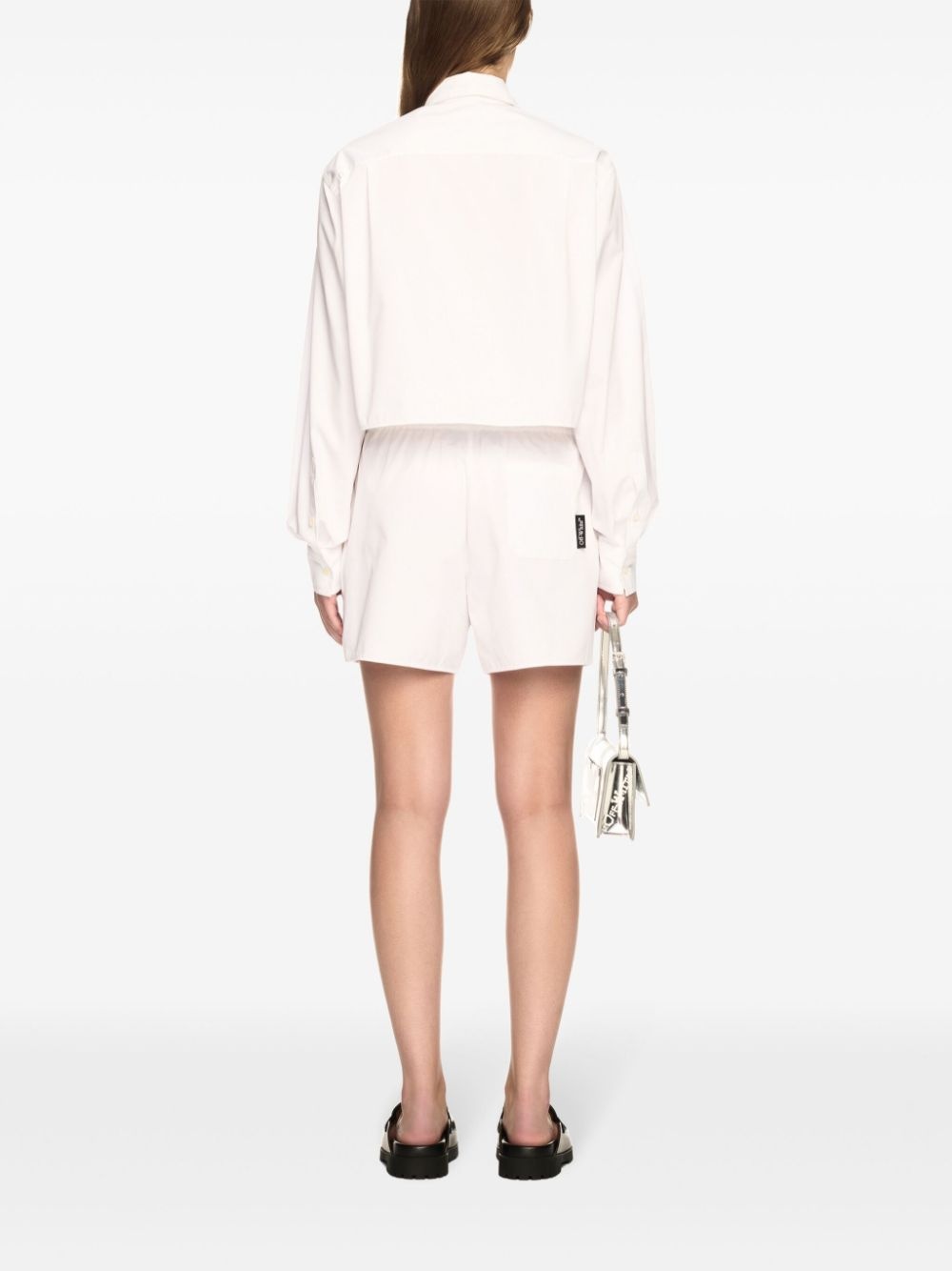 embroidered poplin shorts - 4