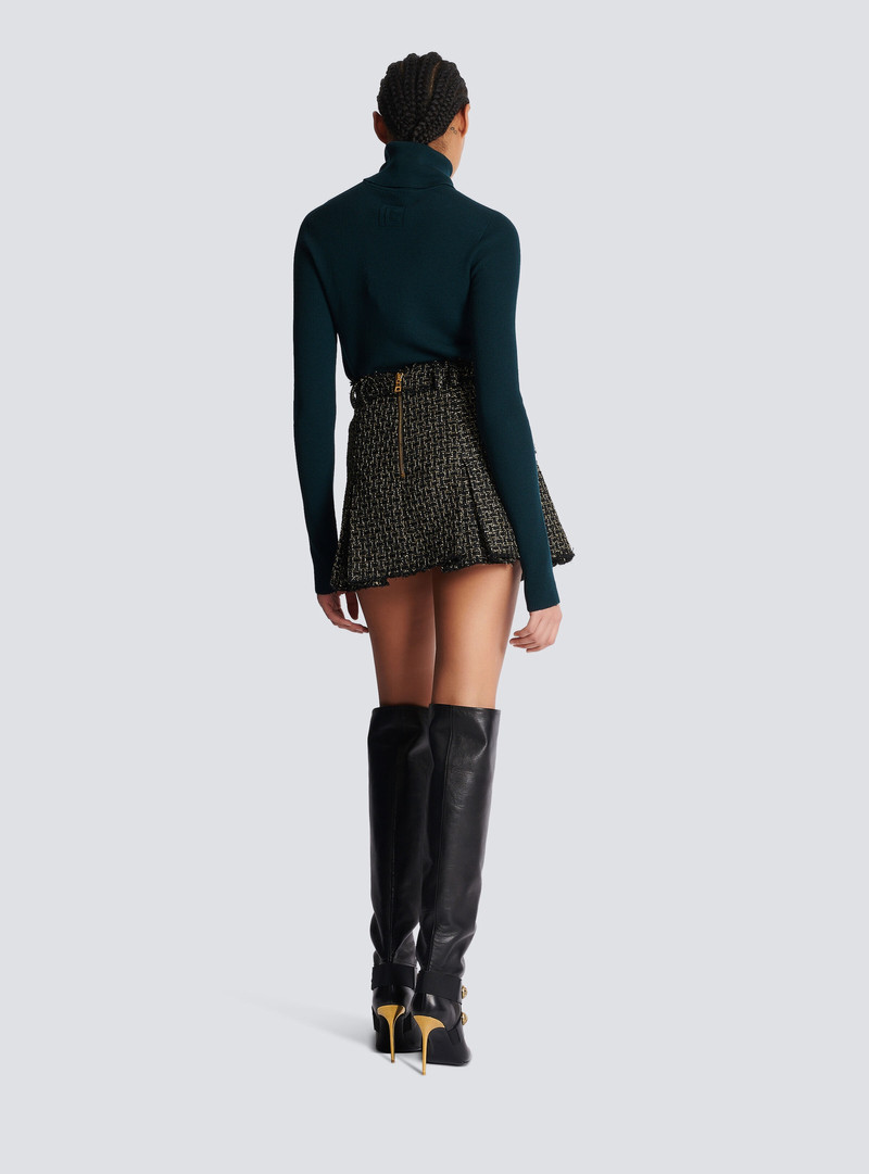 Lurex tweed pleated skirt 4