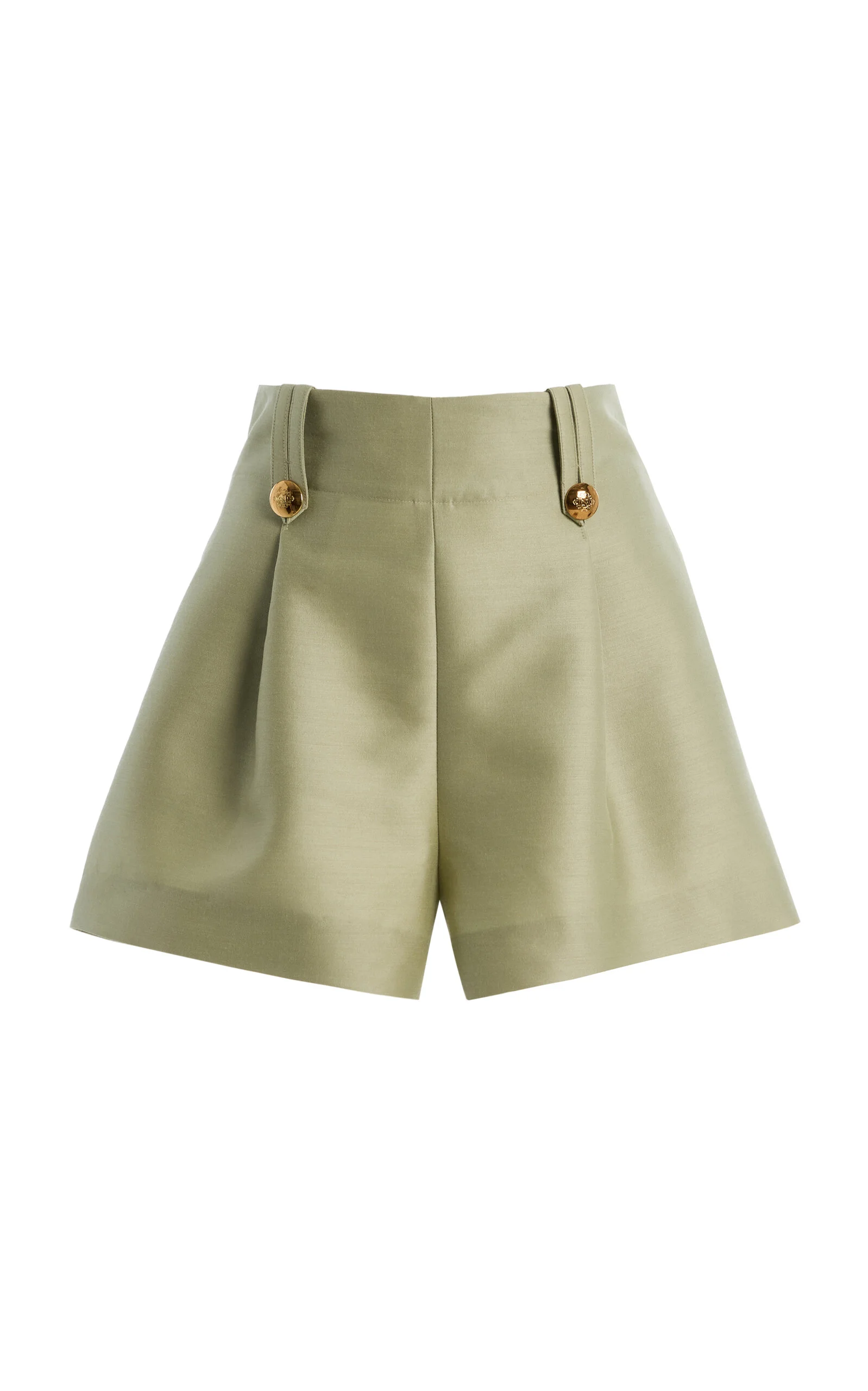 Luna Wool-Silk Tailored Shorts green - 1