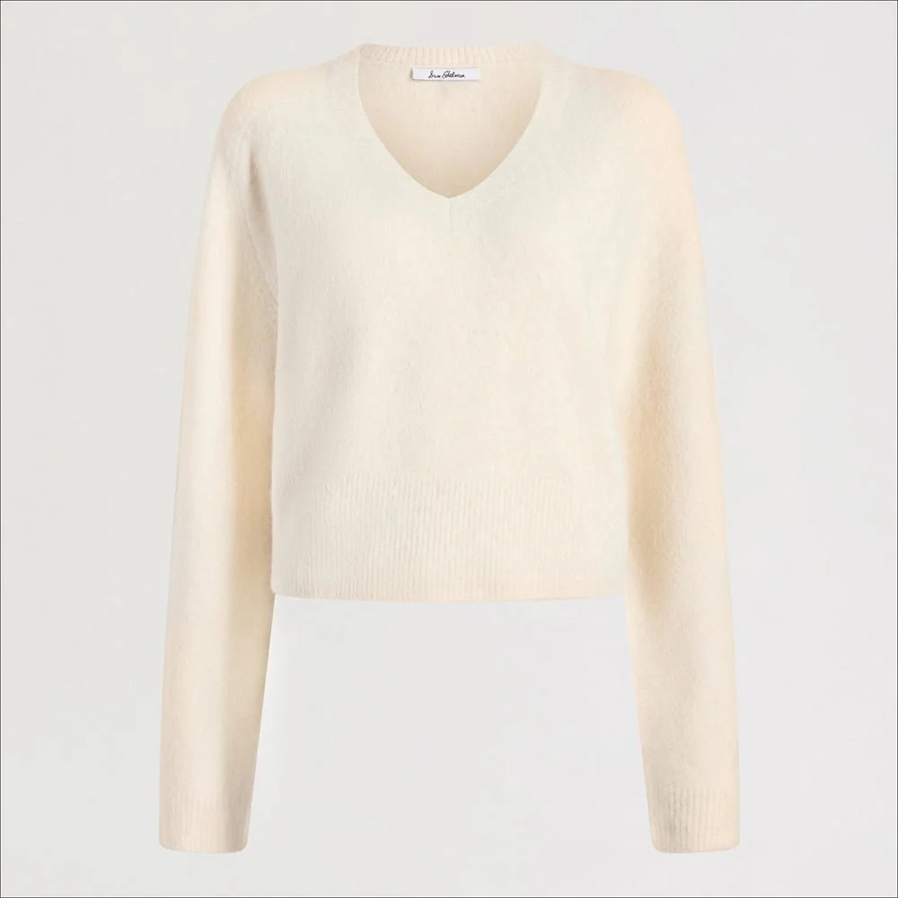 Deep V-Neck High Rib Sweater - 1
