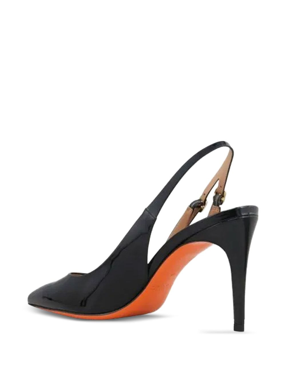 slingback leather heeled pumps - 2
