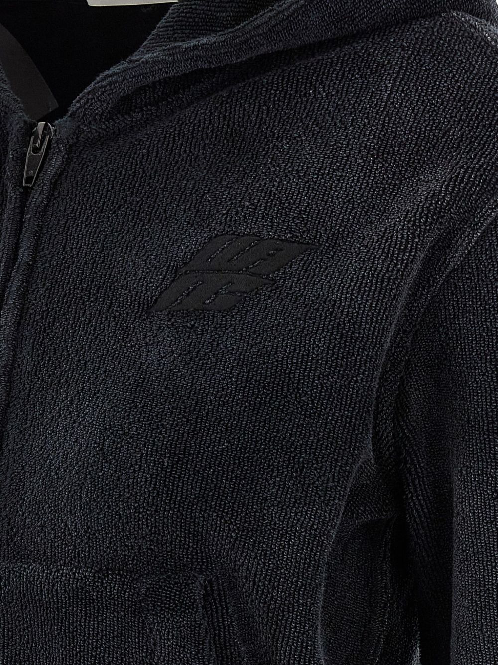 logo-embroidered zip-front hoodie - 3