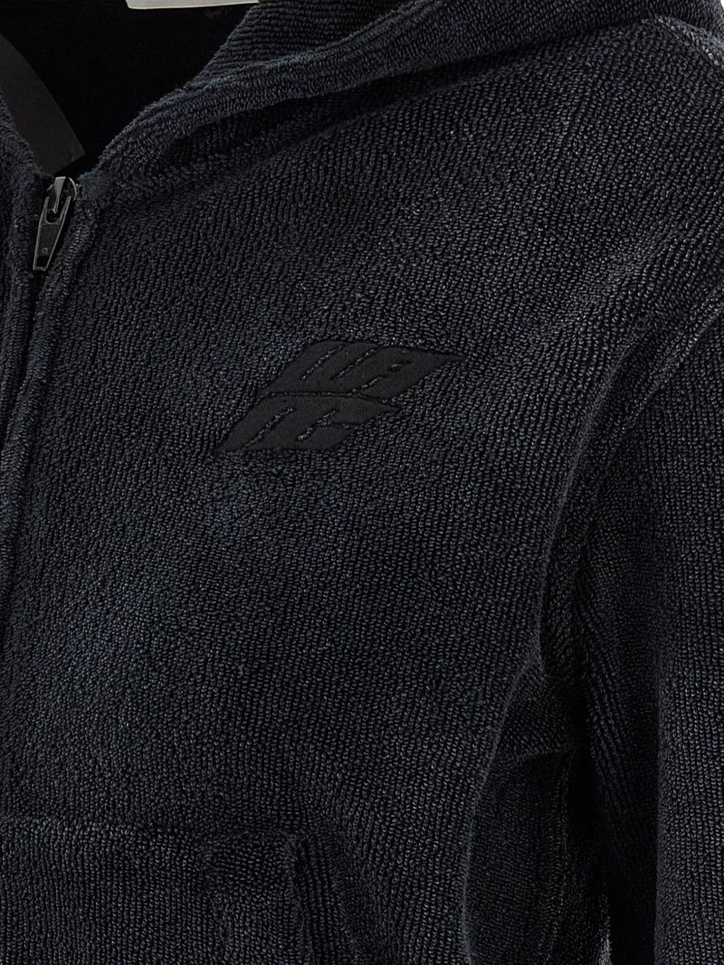 logo-embroidered zip-front hoodie 3