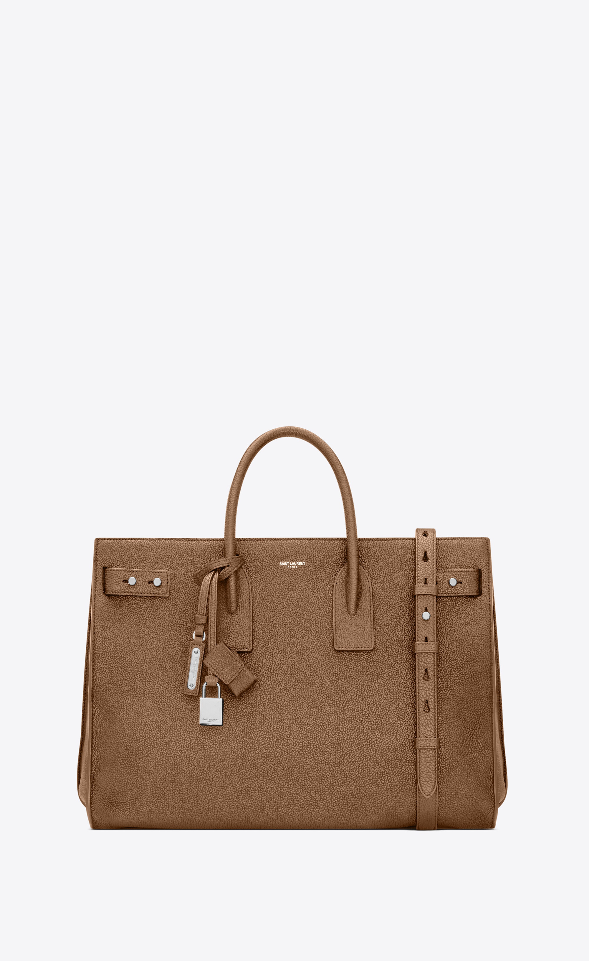 sac de jour thin large bag in grained leather - 1