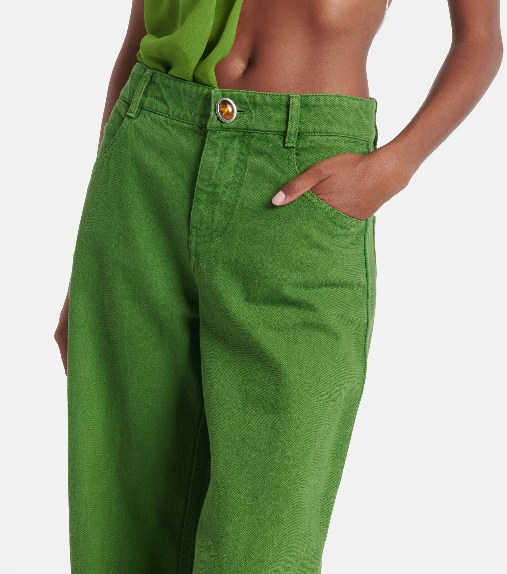 Mid-rise wide-leg jeans - 4