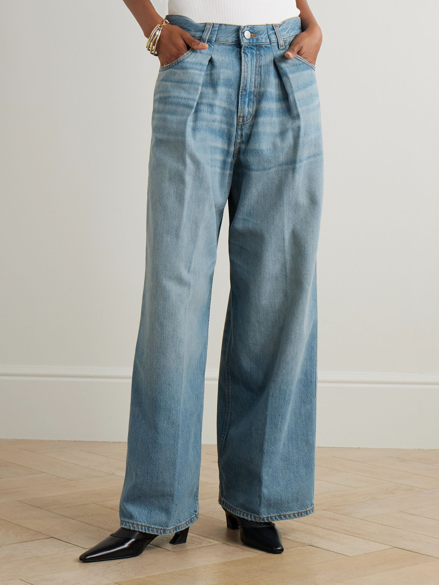 Candy pleated boyfriend jeans Light denim - 3