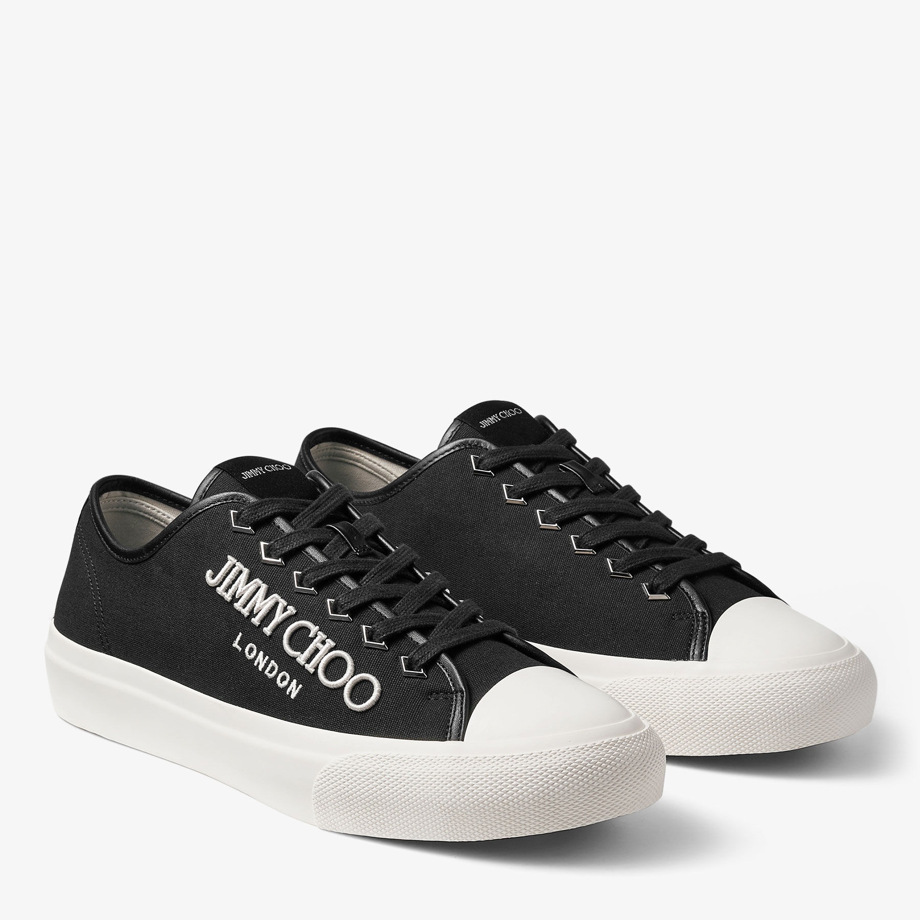 Palma/M
Black and Latte Canvas Low-Top Trainers with Embroidered Logo - 2