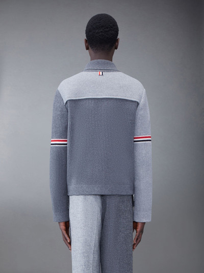 Thom Browne Fun-Mix Boiled Wool Stripe Workman's Jacket outlook