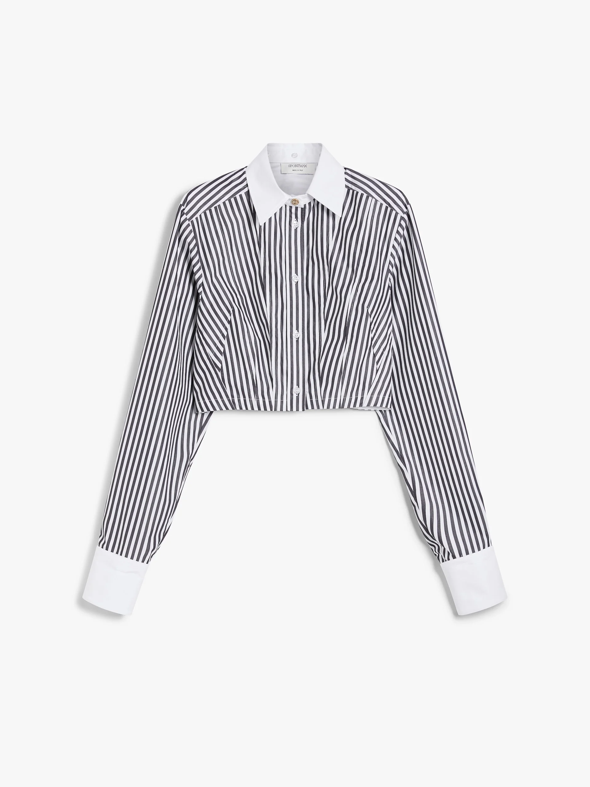 ABANO Striped poplin cropped shirt - 1
