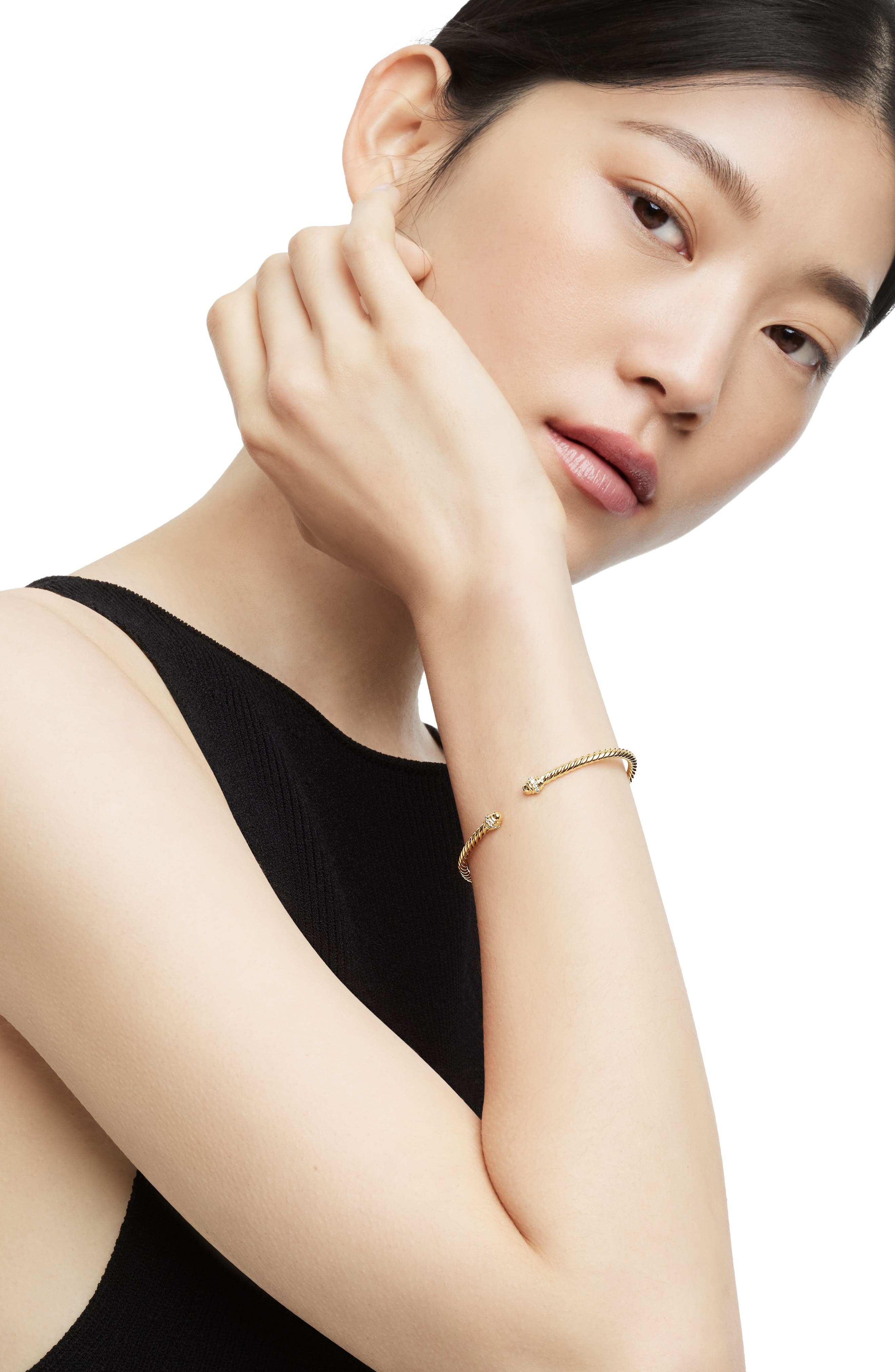 David Yurman Cablespira® 18K Yellow Gold & Pavè Diamond Bracelet, 3mm at Nordstrom - 2