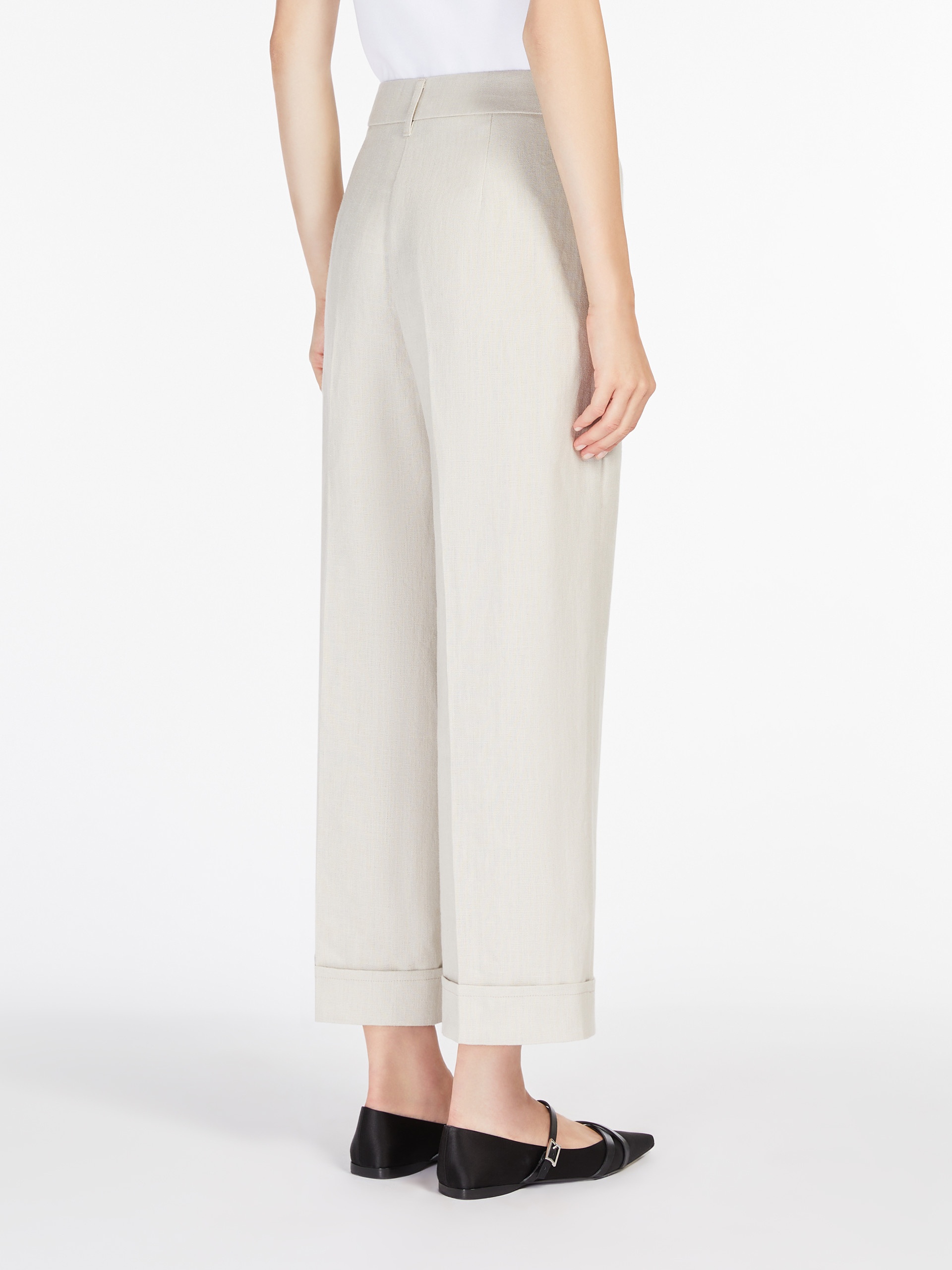 ANSELMO Straight-fit linen canvas trousers - 4