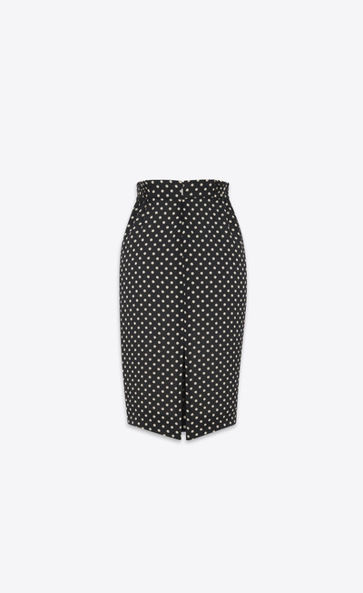 SAINT LAURENT pencil skirt in dotted silk charmeuse outlook