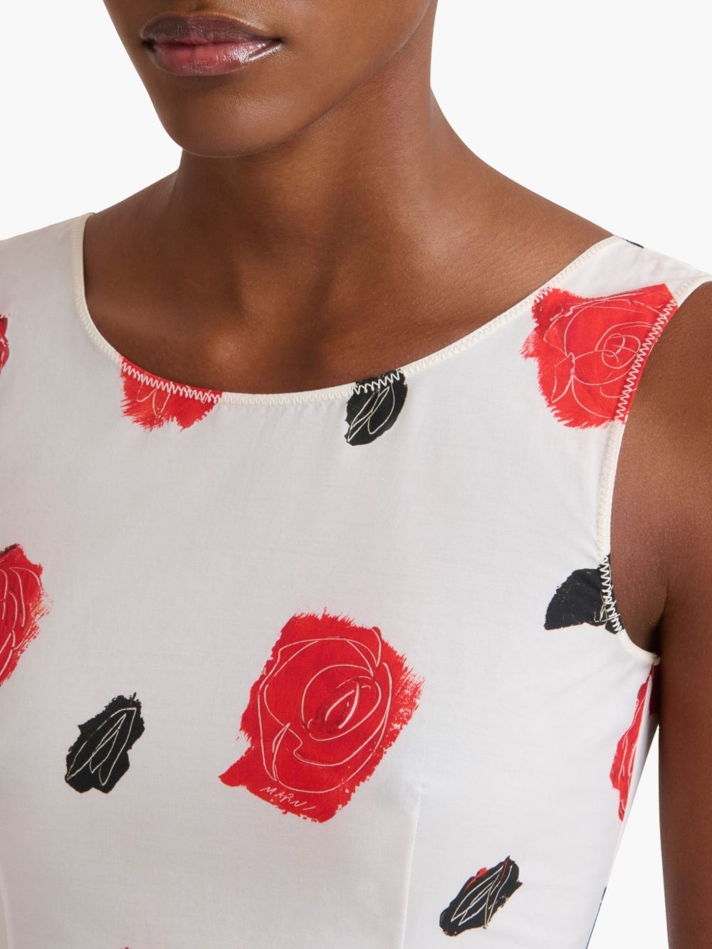 rose-print midi dress - 5