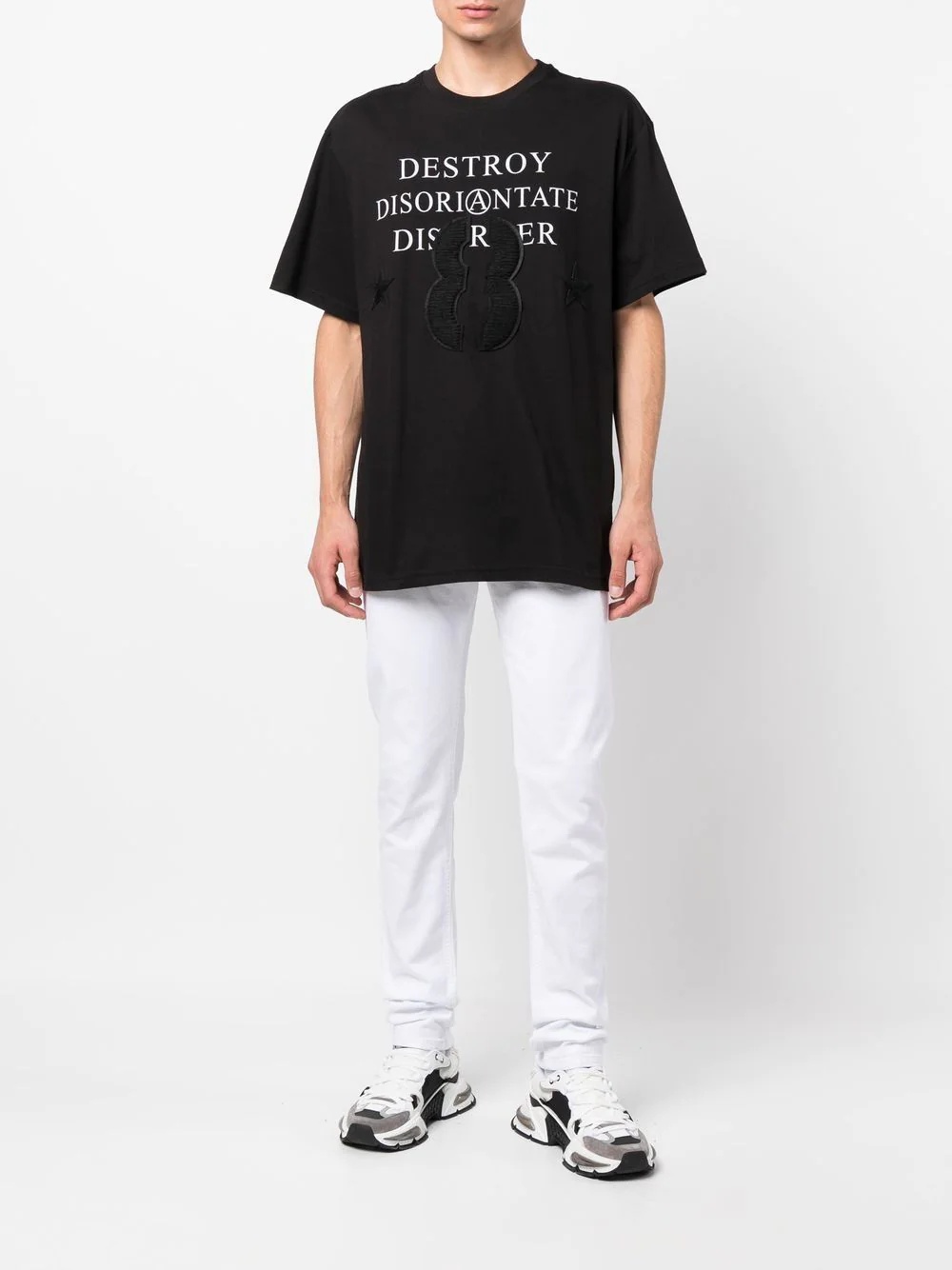logo-patch slim-cut jeans - 2