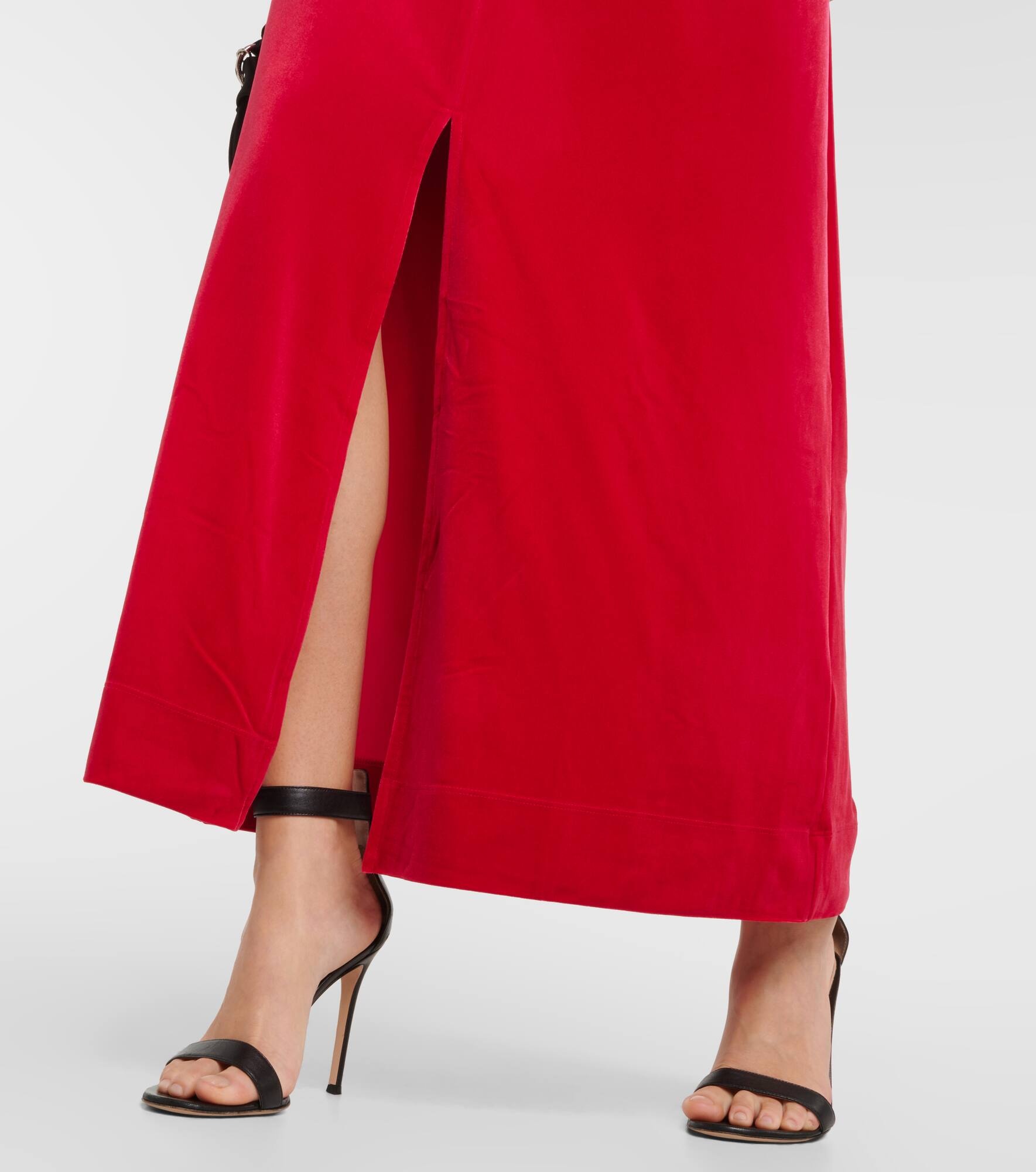 Velvet midi dress - 5