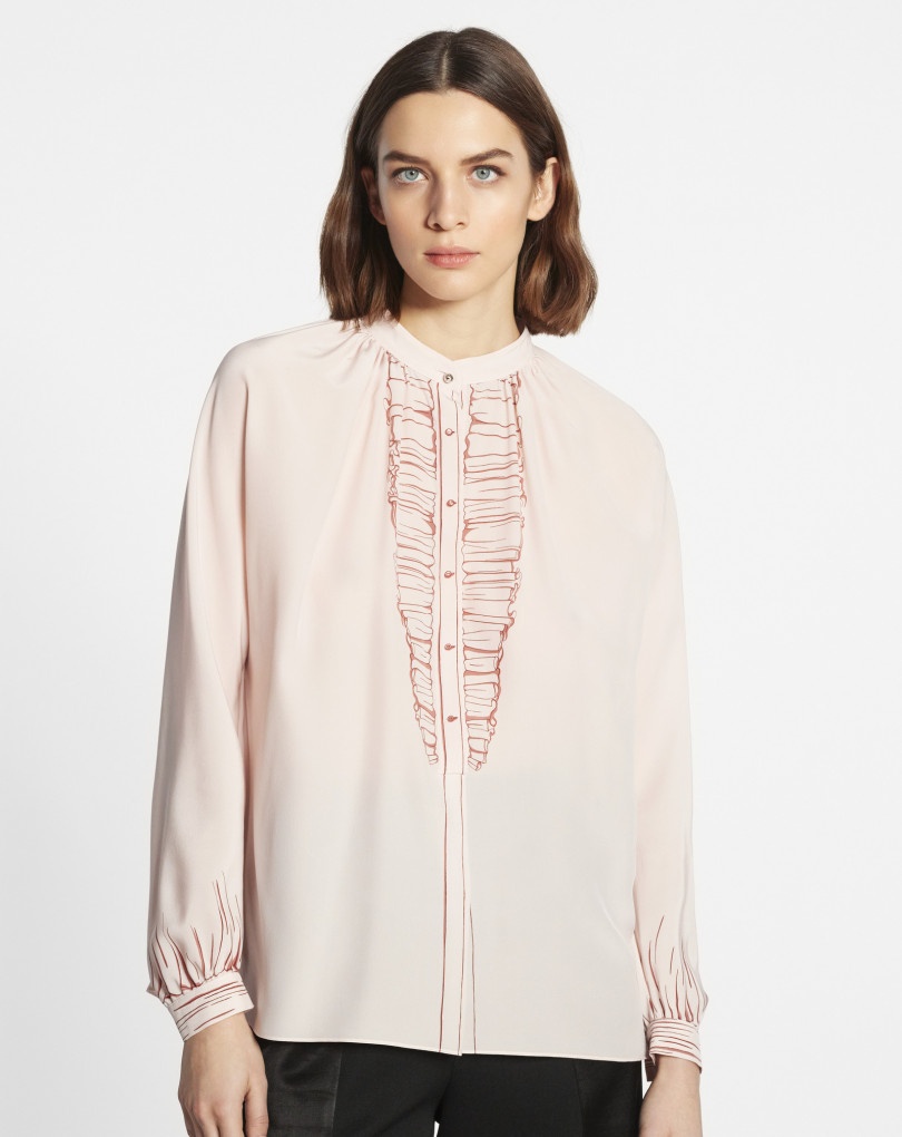 LONG-SLEEVE BLOUSE WITH TROMPE L'OEIL PRINT - 3