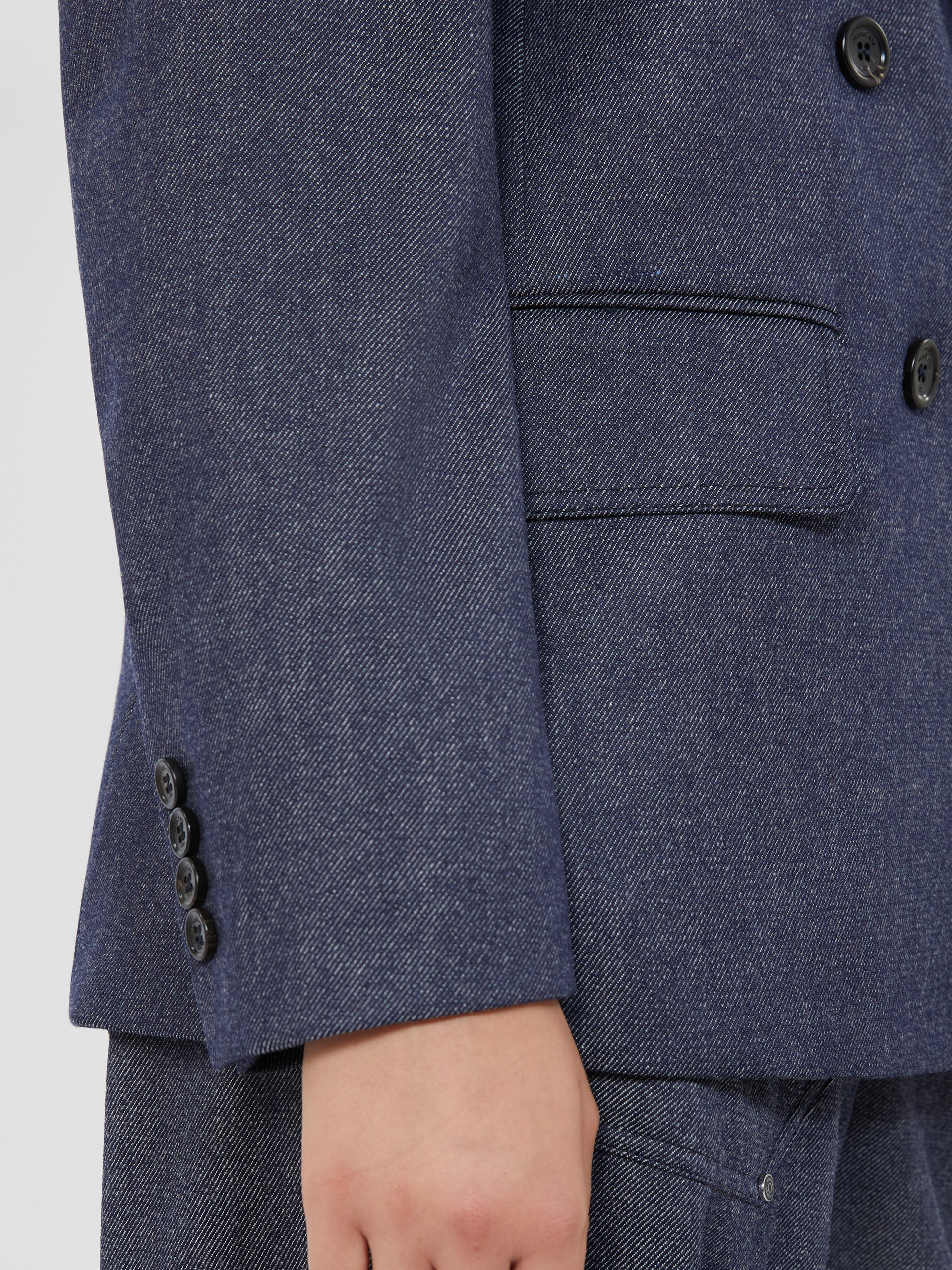 LOCARNO Slim-fit denim-effect wool blazer - 5