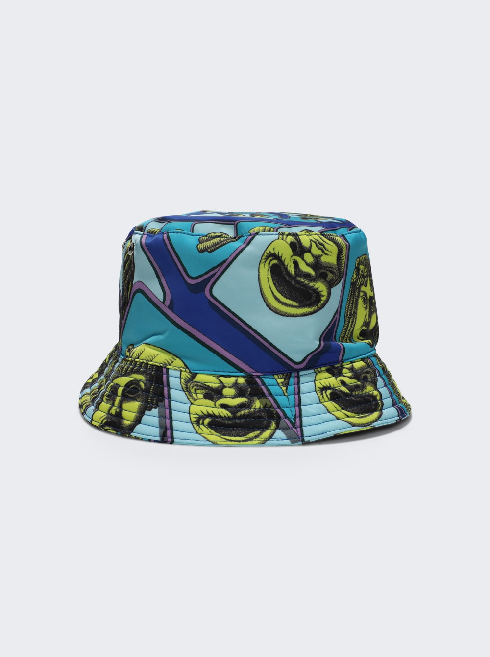 Mask Print Bucket Hat Acid Green and Teal - 5