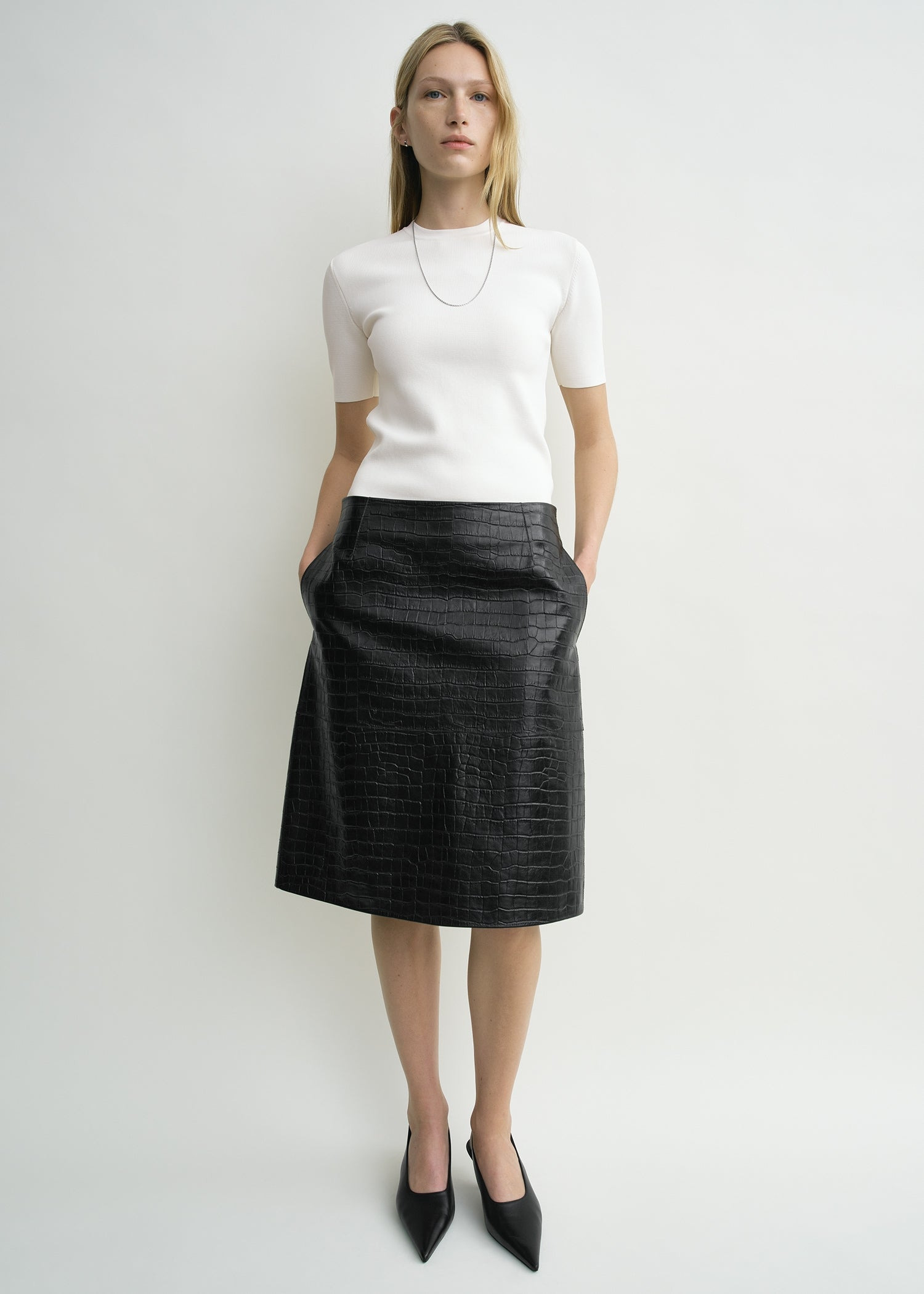 Compact knit tee optic white - 2