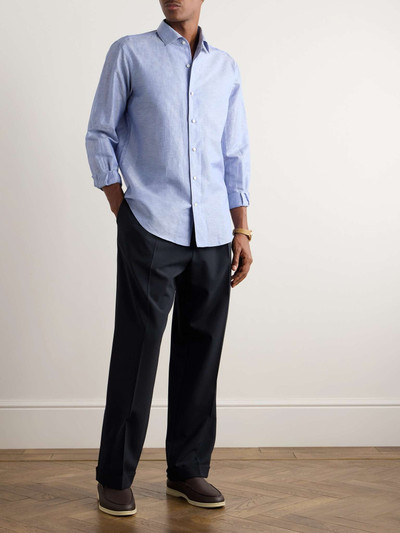 Loro Piana André Striped Slub Linen and Cotton-Blend Shirt outlook