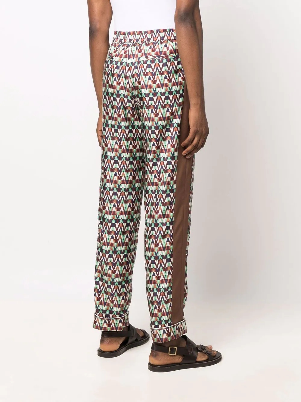 Optical print straight-leg trousers - 4