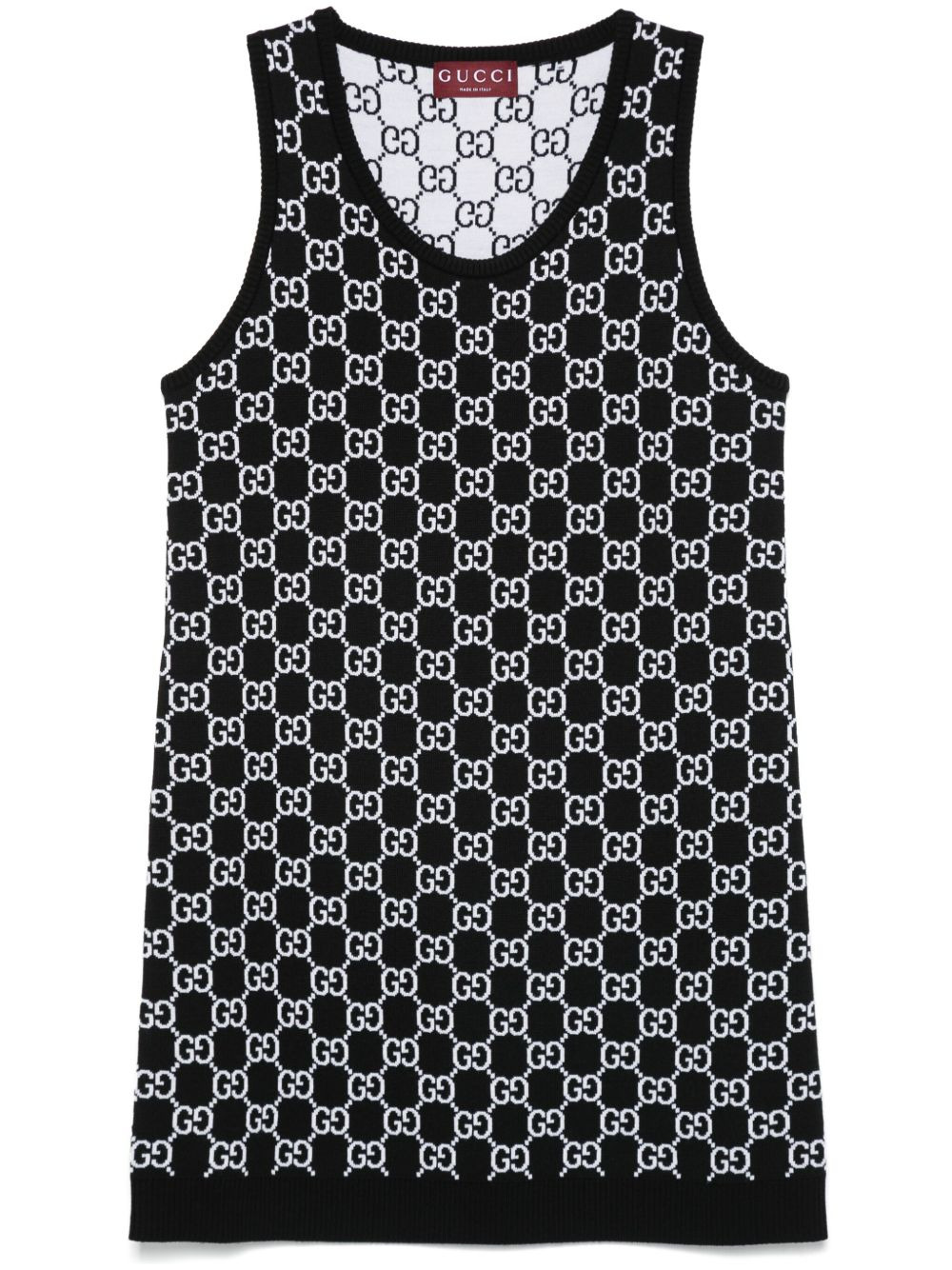 GG pattern sleeveless mini dress - 1