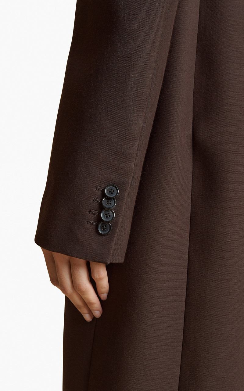 Bellow Satin-Trimmed Suiting Coat brown 6