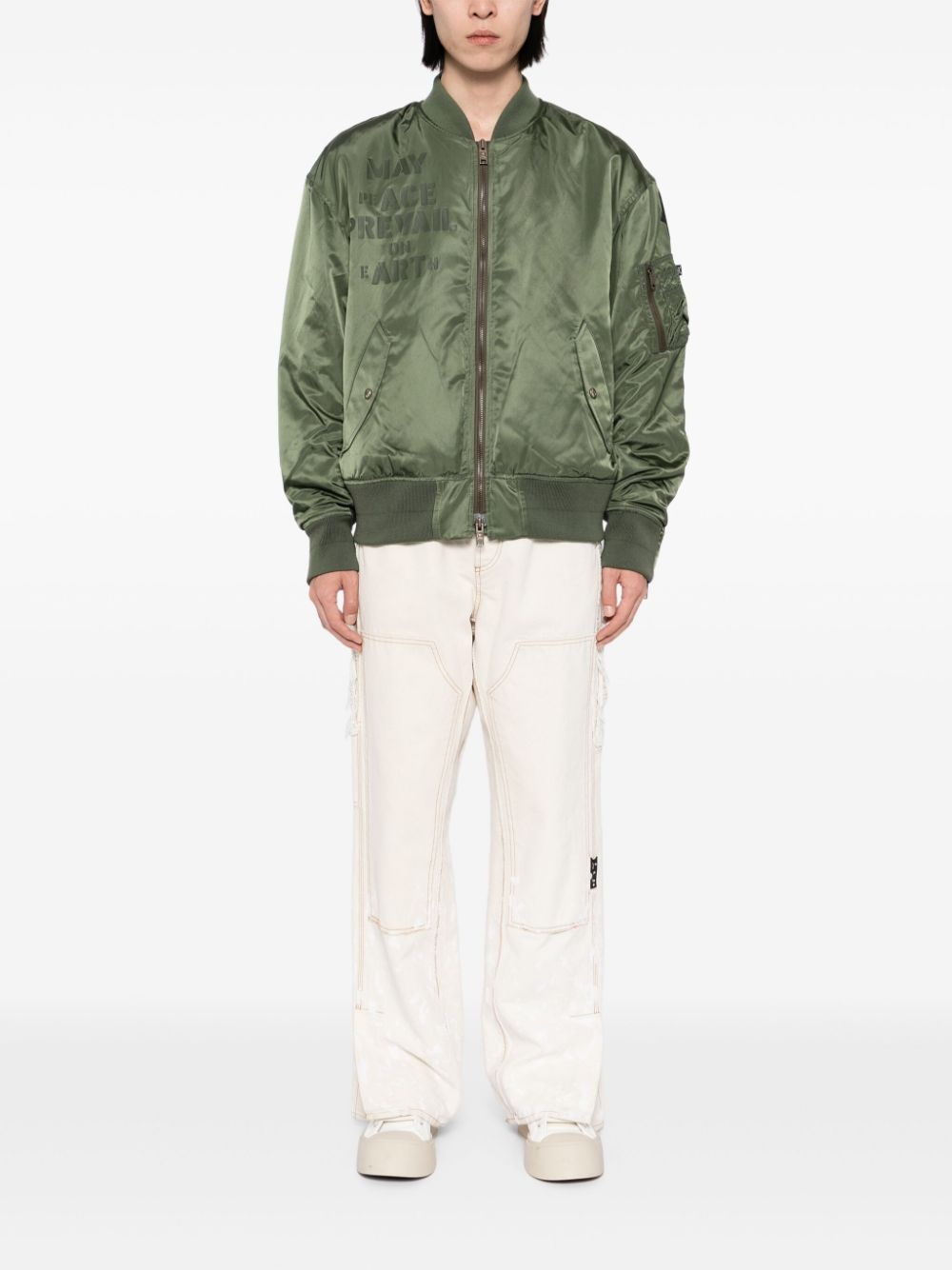 logo-printed bomber jacket - 2