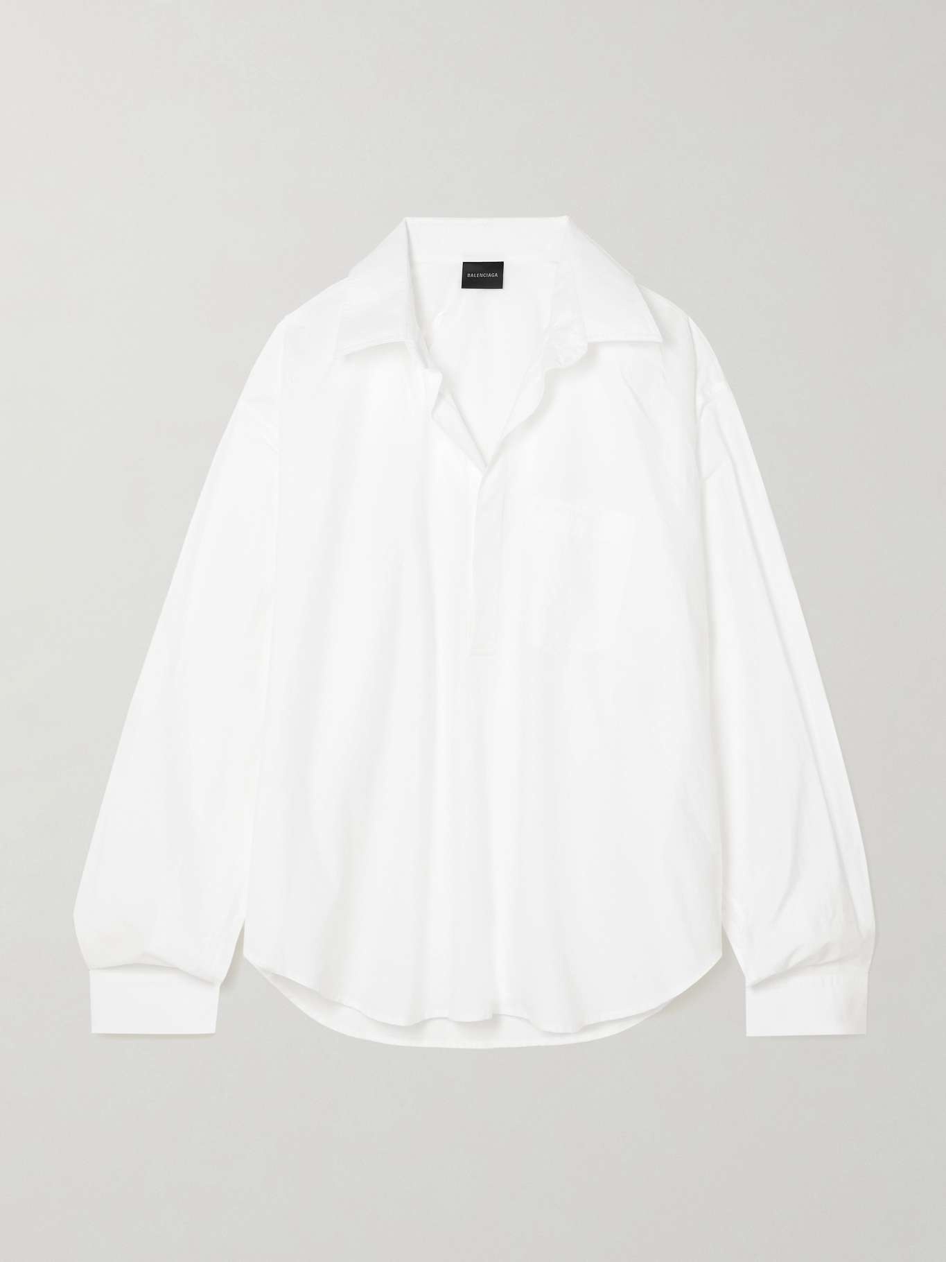 Oversized embroidered cotton-poplin shirt - 1