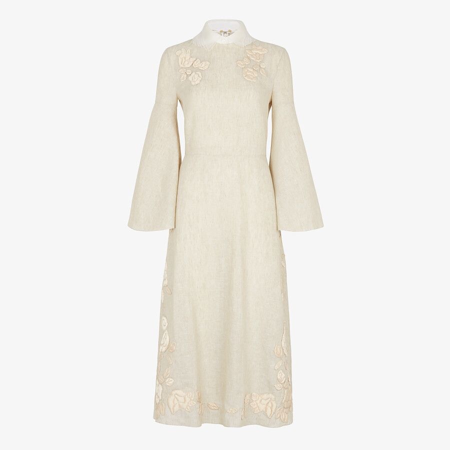 Beige linen dress - 1