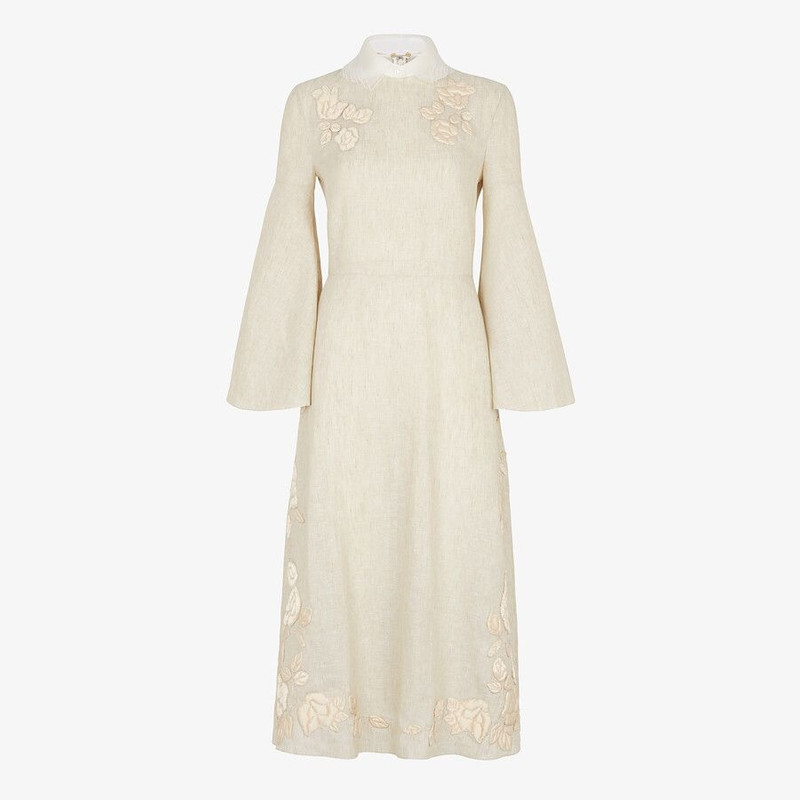 Beige linen dress 1